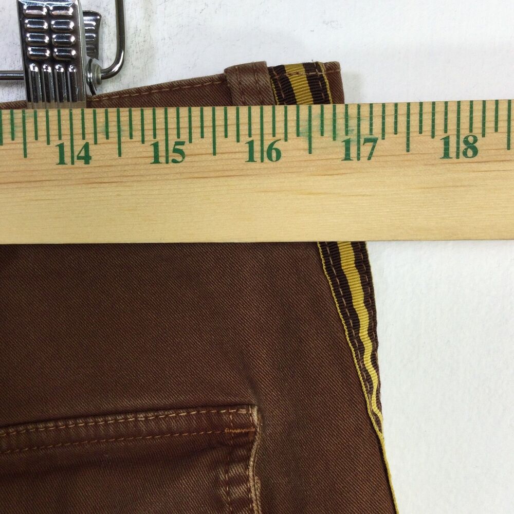Nili Lotan Womens Jenna Crop Twill Pants Mid-Rise Straight Leg Brown Size 28 - Picture 9 of 11